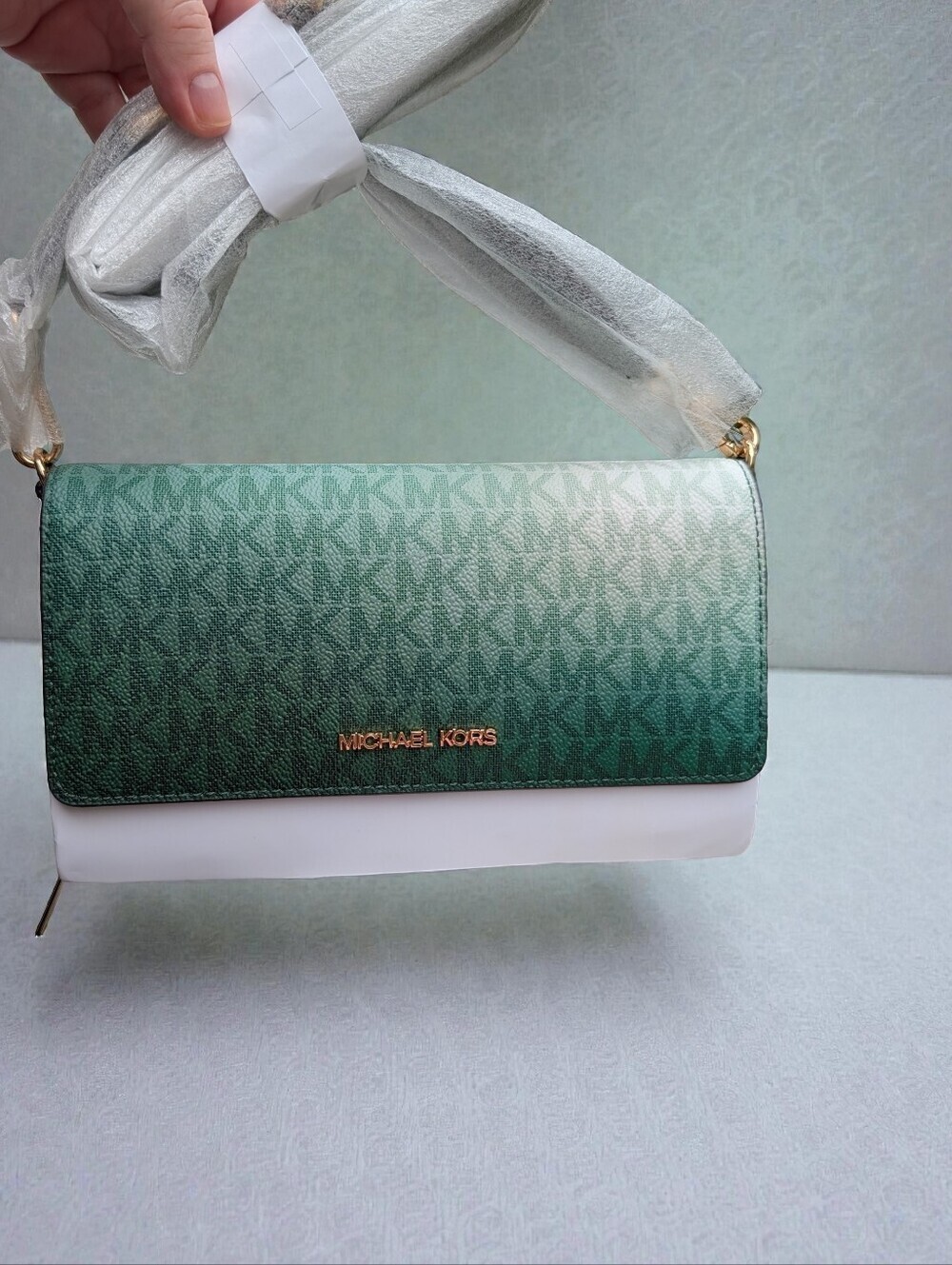 Michael Kors Jet Set Large Zip-Around Crossbody/Wallet – Moss Multi (NWT)